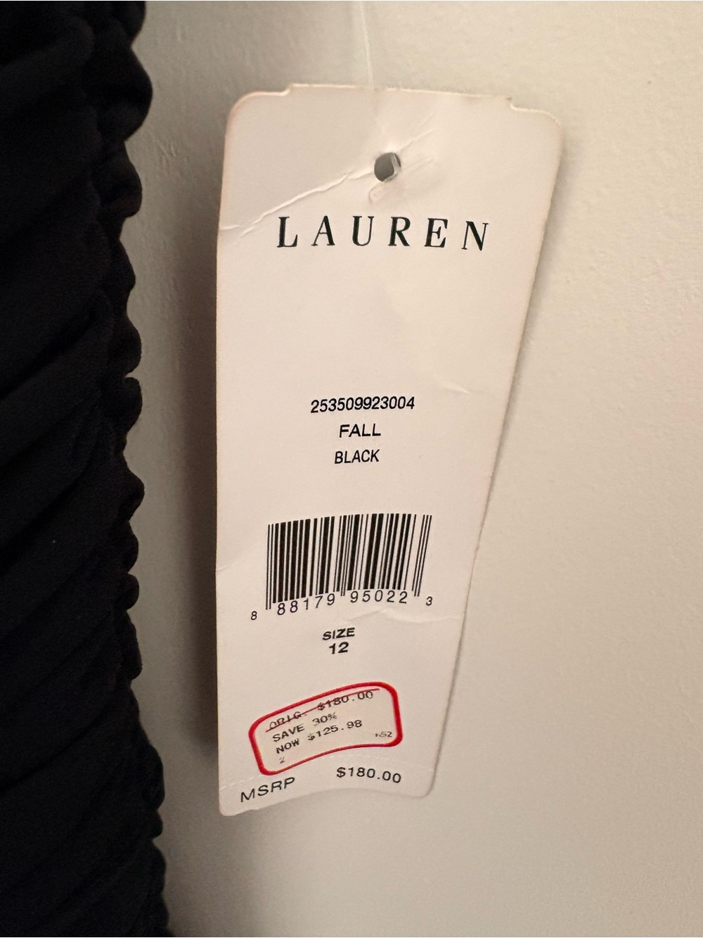 Lauren Ralph Lauren Black One-Shoulder Evening Gown with Jewel Accent - Picture 3 of 7